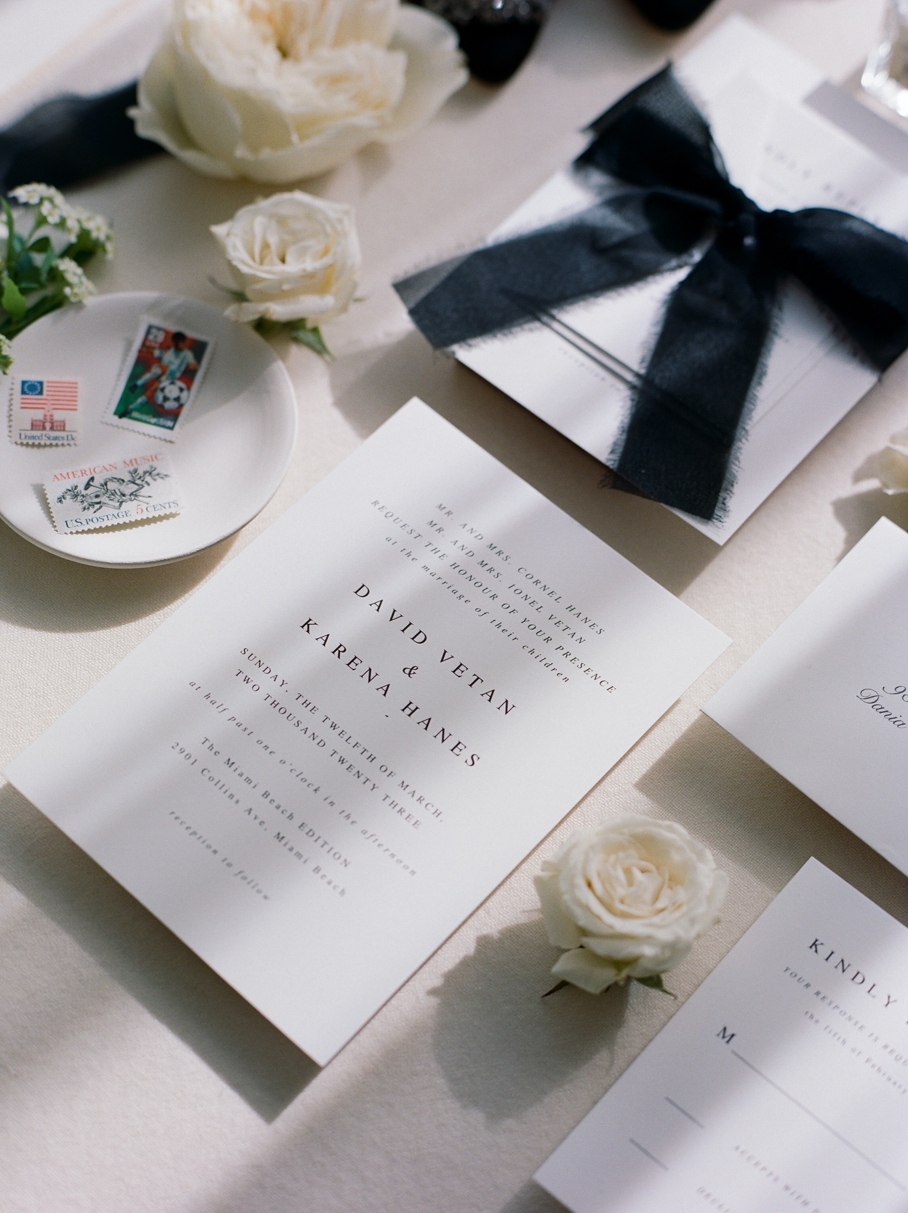 Custom wedding stationery detail