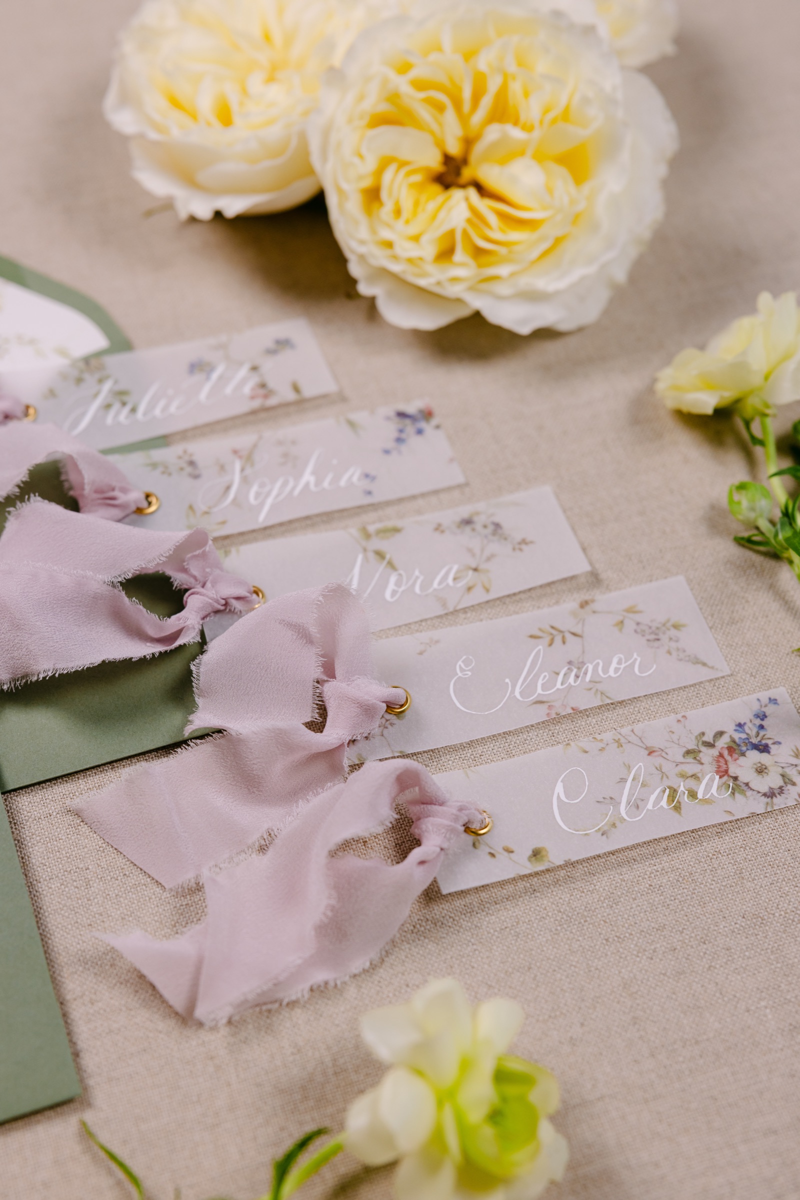 Place cards and menu